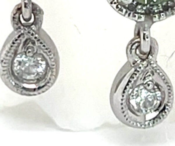 Dangle Lively Green Sapphire (H)* Diamond Earrings 14KWG 0.92 ctw - Image 4