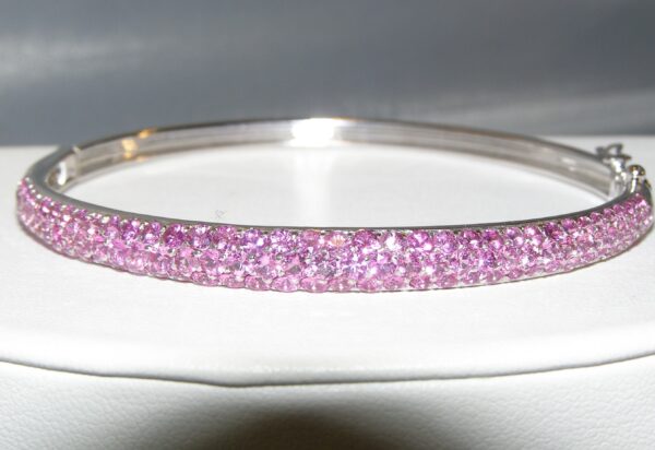 Spectacular Ceylon Pink Sapphire (H)* Bangle Bracelet 18KWG 7.00 ctw