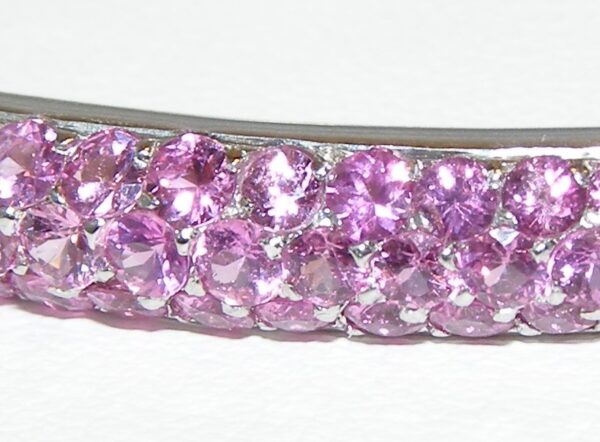 Spectacular Ceylon Pink Sapphire (H)* Bangle Bracelet 18KWG 7.00 ctw - Image 4