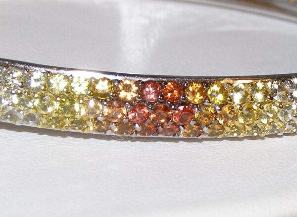 Bright & Colorful Multi-color Sapphire (H)* Bangle Bracelet 18KWG 5.00 ctw - Image 5