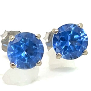 Brilliant Tanzanite (H)* Studs 14KWG 3.30 ctw