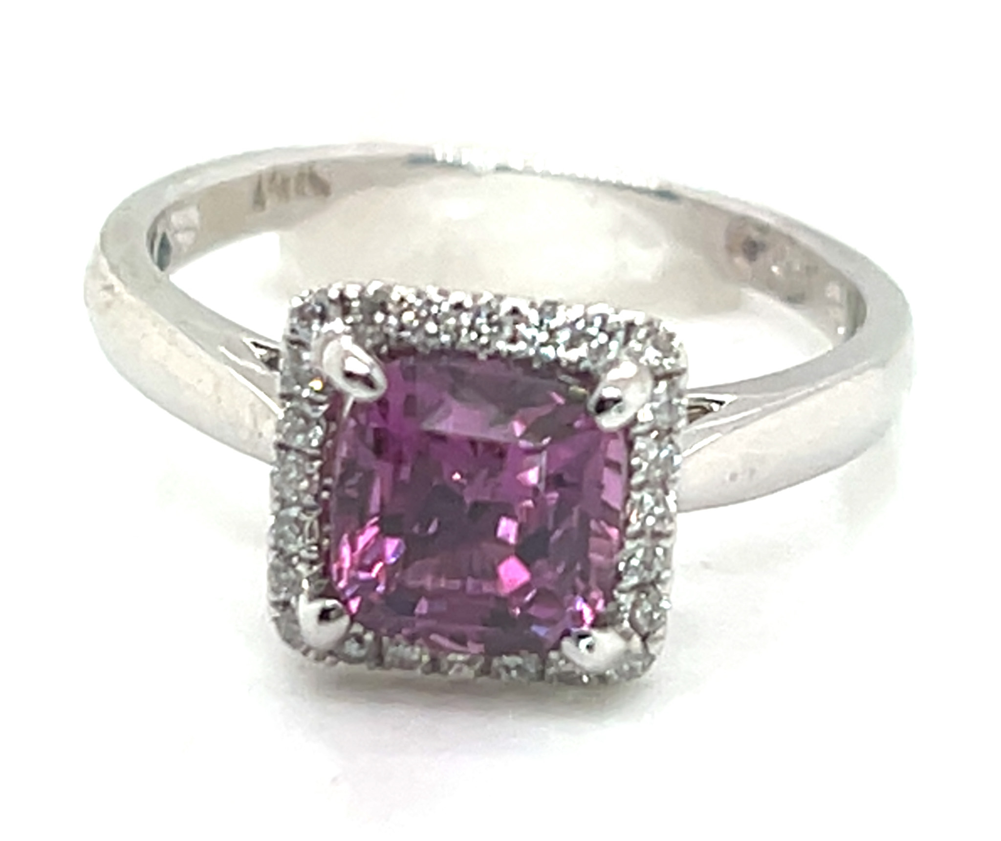 Unique Color Pink, Purple & Red Sapphire (H)* Diamond Halo Ring 1.74 ctw - Image 4