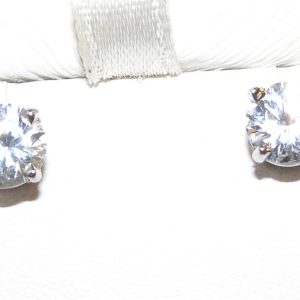 White Sapphire (H) Stud Earrings 14KWG 1.10 ctw